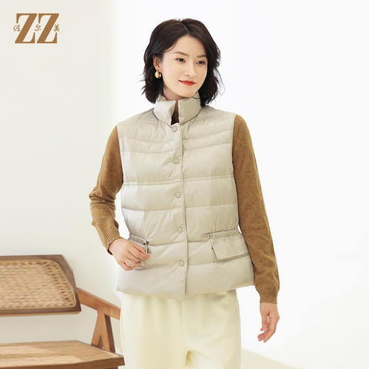 佐尔美冬季新款 时尚百搭无袖立领短款羽绒服女E14YY06 商品图3