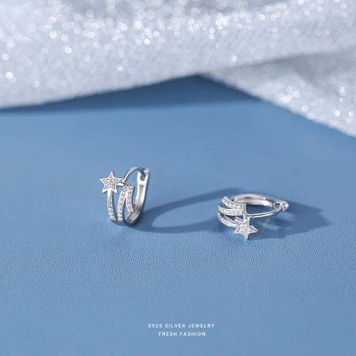 【寒星】S925银满钻星星耳饰【YXS-E2763】 商品图2