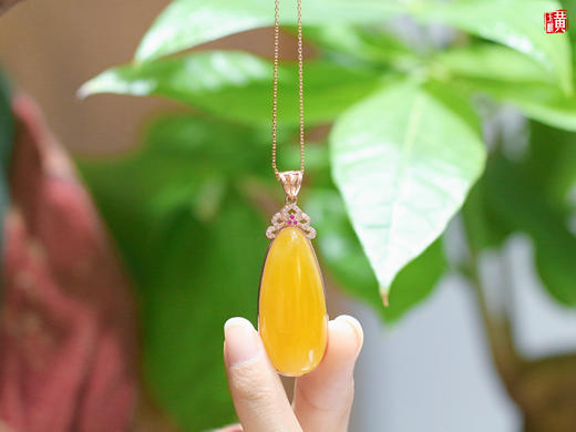 【花晨】蜜蜡吊坠，925银镶 商品图4