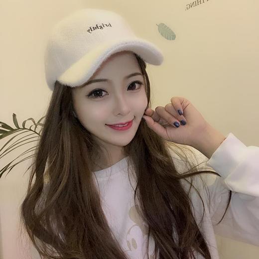 「五色可选！加厚绒毛款」韩版加厚保暖混纺棒球帽子 女秋冬天绣字母时尚潮流保暖鸭舌帽配饰 商品图2