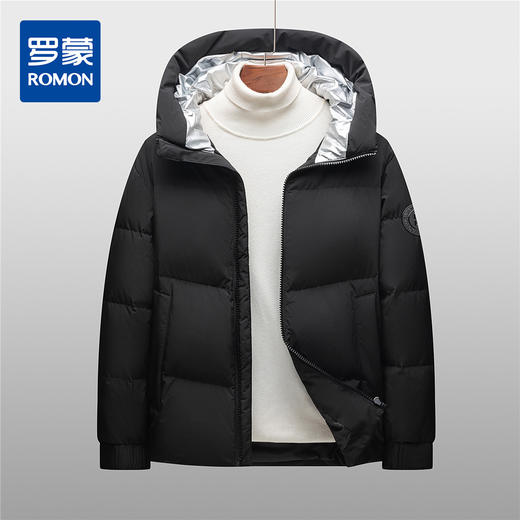 30W2305【白鹅绒】罗蒙秋冬男装羽绒服男士短款休闲连帽款保暖羽绒服外套男 商品图0