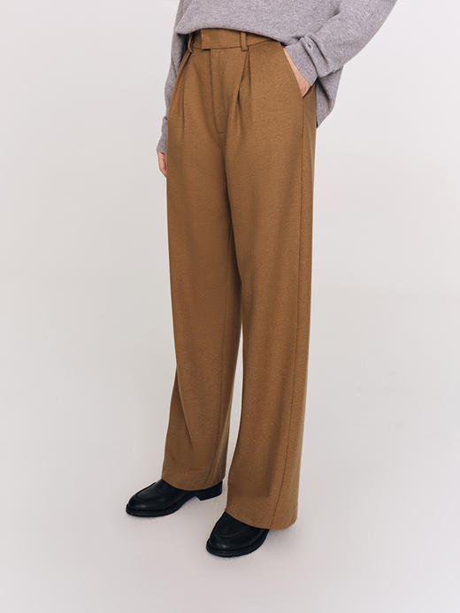 绒感柔软 精纺羊毛混纺直筒裤（两色）FB470323N 商品图6