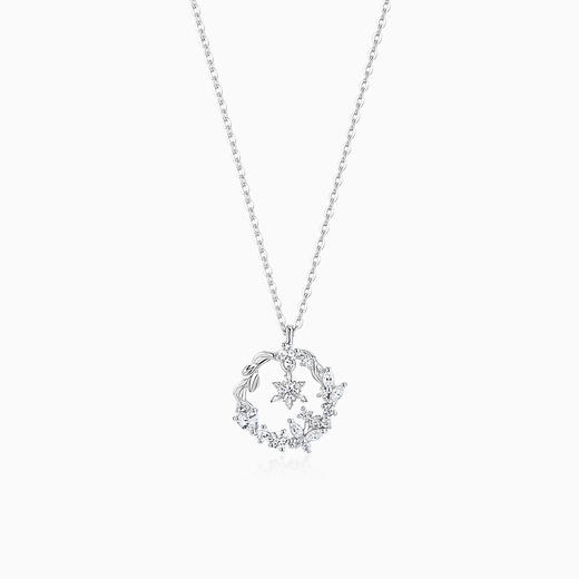 KADER卡蒂罗 雪绒花圆环项链 女生925银小众设计锁骨链生日礼物2023新款 商品图4