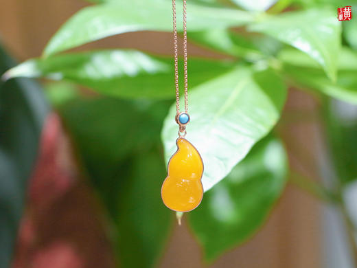 【福禄双全】蜜蜡葫芦吊坠，925银镶 商品图4
