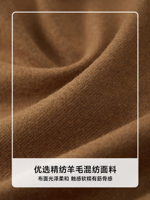 绒感柔软 精纺羊毛混纺直筒裤（两色）FB470323N 商品图9