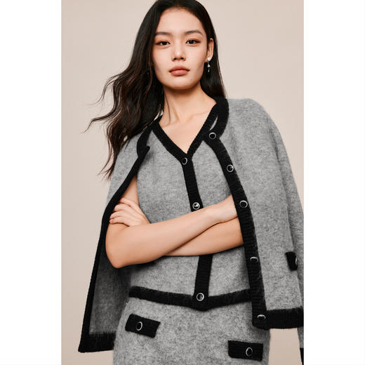 【严选】伊芙丽冬撞色小香风针织半裙1EB941641 商品图2