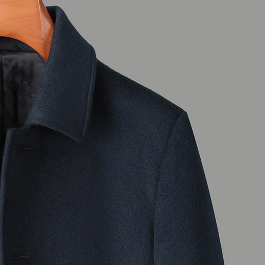 【100绵羊毛】罗蒙秋冬男装毛呢大衣经典翻领款羊毛大衣男士长款羊毛呢子外套男 商品图6