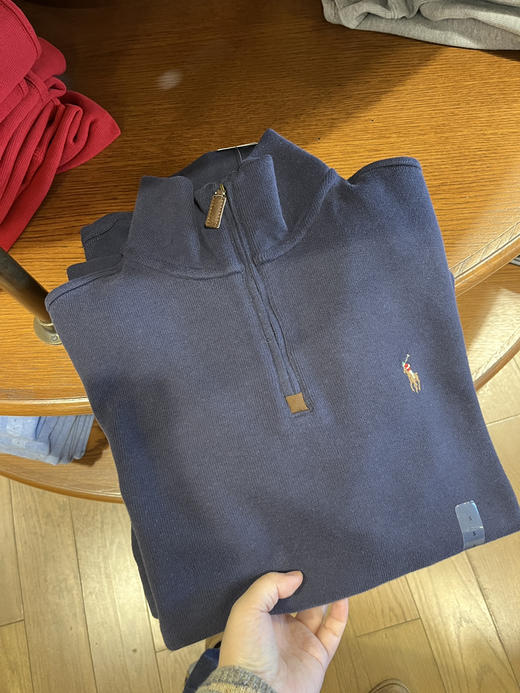 超火！女生穿也超好看~老钱休闲风~RL polo拉夫劳伦男士半拉链棉线翻领针织衫 商品图13