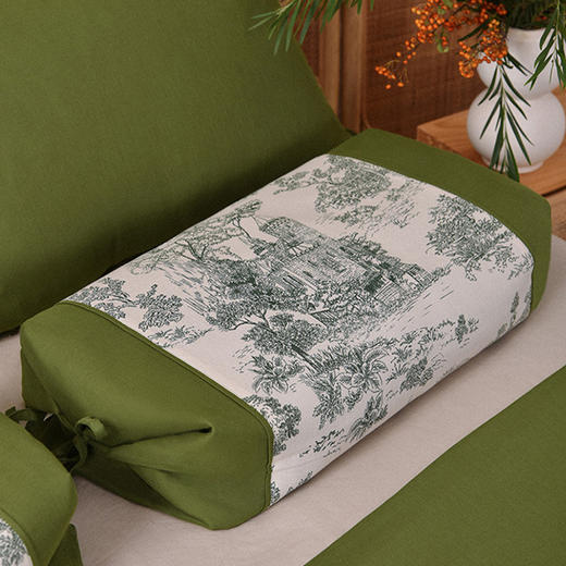 卢瓦尔河谷系列调节枕全荞麦壳纯棉可调节护颈枕 商品图0