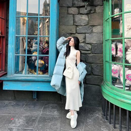 BeQueenStory【天菜曲线】马海毛羊毛混纺高领气质修身背心连衣裙 商品图2