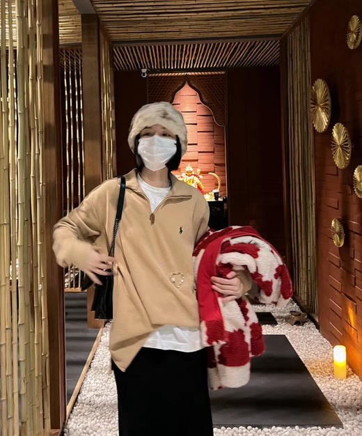 超火！女生穿也超好看~老钱休闲风~RL polo拉夫劳伦男士半拉链棉线翻领针织衫 商品图6
