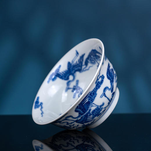 青花柴窑云鹤八宝盏 商品图2