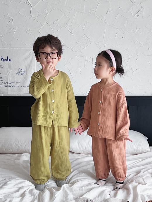 【YW】无忧购儿童韩版ins长袖棉纱家居服套装(截单后7天发货) 商品图3