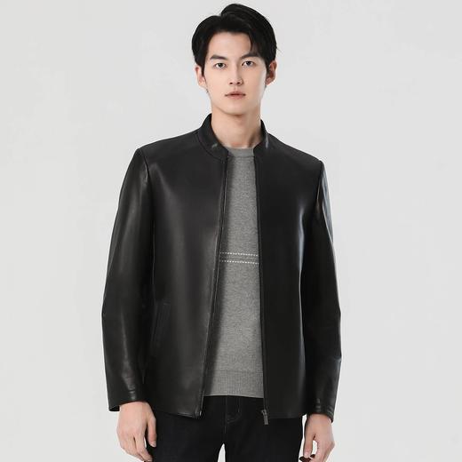 【绵羊皮】圣得西男士真皮皮衣秋季中青立领皮夹克外套2352937511A 商品图1