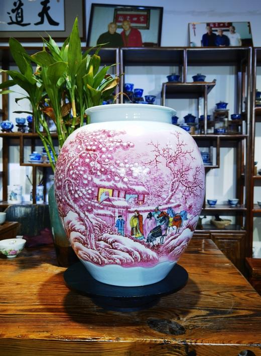 玛瑙红雪景山水＜三顾茅庐＞ 商品图0