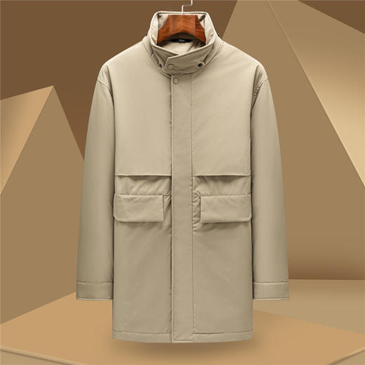 【85鸭绒】罗蒙秋冬中长款羽绒服外套男士休闲可拆卸帽子保暖羽绒服男外套 商品图5