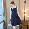 奢姿2024年秋季新款大码女装翻领减龄裙子胖mm撞色简约时尚连衣裙9933860185 商品缩略图2