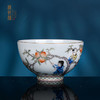 青花加彩描金五子登科九桃杯 商品缩略图0