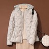 丁摩~秋冬轻薄连帽羽绒服女短款拼接针织帽时尚洋气内搭轻便修身外套VOP 商品缩略图0
