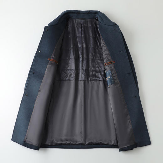 【100绵羊毛】罗蒙秋冬男装毛呢大衣经典翻领款羊毛大衣男士长款羊毛呢子外套男 商品图3