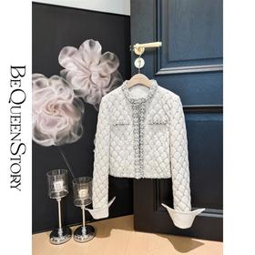 BeQueenStory【罗马星空】经典圆领绵羊皮手工翘珠保暖夹棉冬款外套