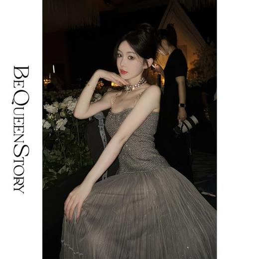 BeQueenStory【昨夜派对】烫钻抹胸50羊毛高奢小香风收腰百搭吊带 商品图3