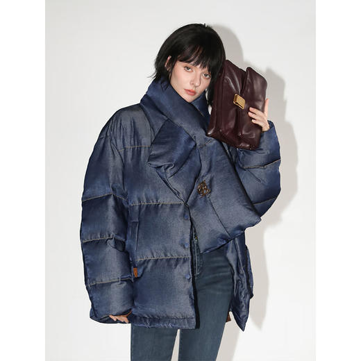 COCOBELLA设计感围巾领90绒子白鸭绒羽绒服防寒保暖面包服DC40 商品图3