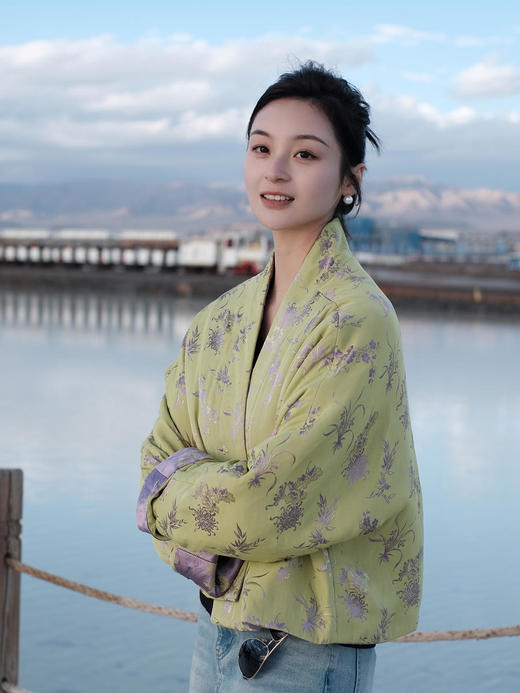 盛唐牡丹 |真丝提花梅兰竹菊双面穿外套（夹棉） 商品图0