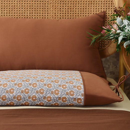 莫里斯花园系列调节枕全荞麦壳纯棉可调节护颈枕 商品图1