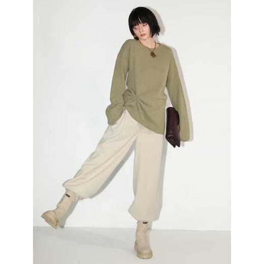 COCOBELLA设计师捏褶加厚灯笼裤女宽松大码休闲束口靴裤PA561 商品图1