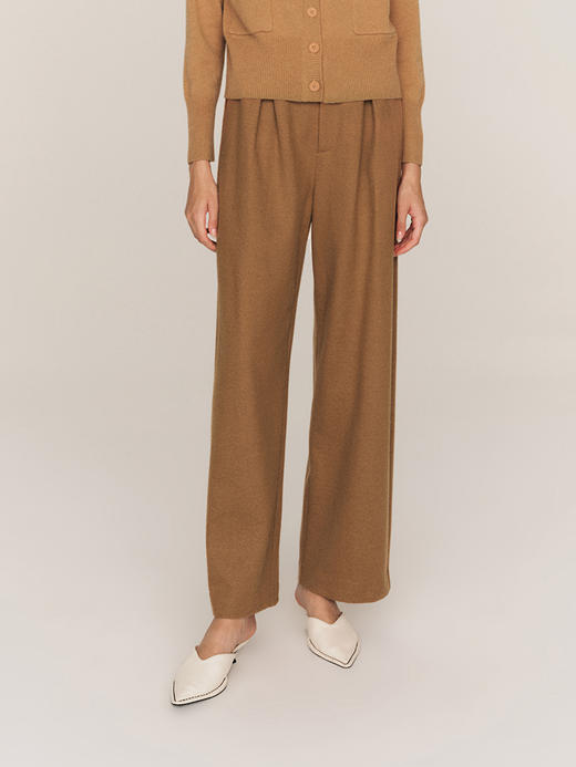 绒感柔软 精纺羊毛混纺直筒裤（两色）FB470323N 商品图3