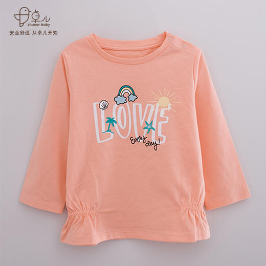 【春夏T恤衫】卓儿女童全棉针织T恤衫打底衫适合1.5岁-6岁 商品图2