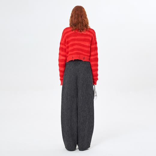 Self Who高支亲肤羊毛休闲裤女冬季加厚2023新款直筒宽松阔腿裤子 商品图2