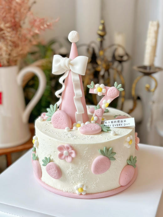 送给小公主的生日蛋糕，翻糖全部可食用装饰，请提前3天以上预定哦 商品图4
