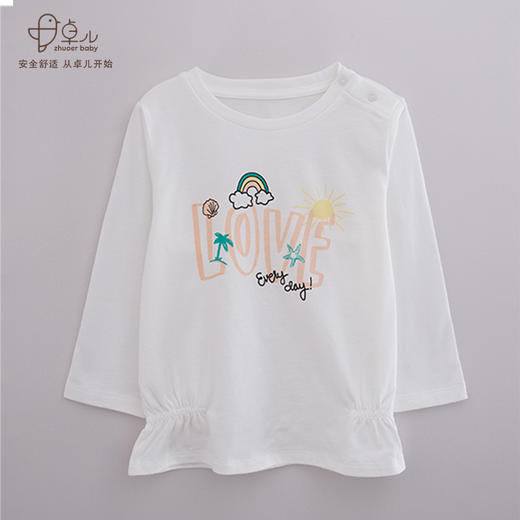 【春夏T恤衫】卓儿女童全棉针织T恤衫打底衫适合1.5岁-6岁 商品图3