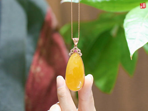 【月夕】蜜蜡吊坠，925银镶 商品图3