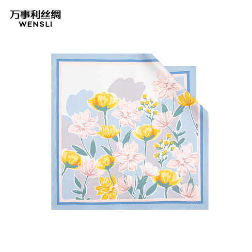 万事利“明媚”63厘米双面印花中方巾 商品图1