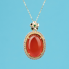 沐银时代中国风和田玉祥云玉兔镂空项链 TJ-B922+红玉髓蛋面项链TJ-MN016 商品缩略图6