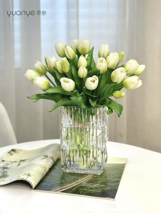 郁金香仿真花高档pu单支白色假花ins北欧风卧室内客厅装饰摆设件 商品图1