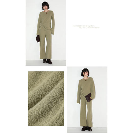 COCOBELLA[高级感穿搭]软糯绒感舒适针织衫气质圆领毛衣TS566 商品图2