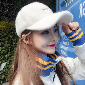 「五色可选！加厚绒毛款」韩版加厚保暖混纺棒球帽子 女秋冬天绣字母时尚潮流保暖鸭舌帽配饰