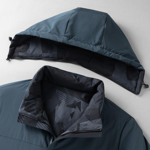 30W2319【双面穿】罗蒙秋冬男装羽绒服男暗纹迷彩连帽羽绒服男士保暖羽绒外套男 商品图9