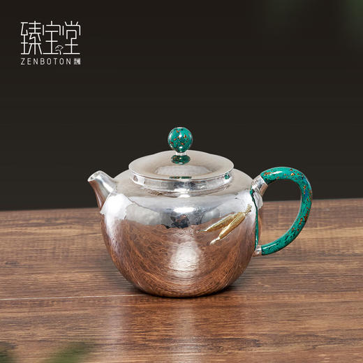 臻宝堂银壶9999纯银泡茶壶臻宝堂-掇只双兔（200ml） 商品图1