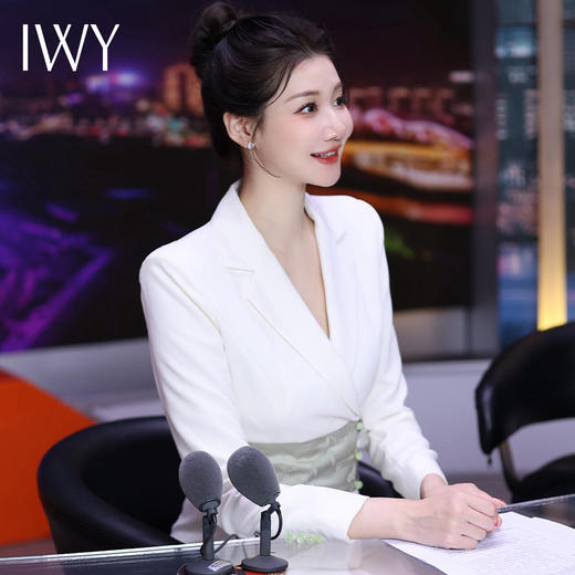 IWY/ 高端气质西装连衣裙女腰部国风设计感上镜职业裙秋冬长袖工作装FYQ236 商品图1