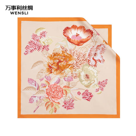 万事利“芙蓉花开”63厘米双面印花中方巾 商品图2