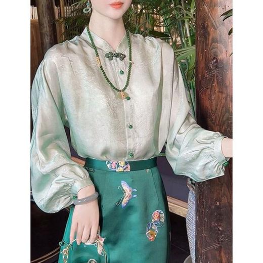 裁缝学苑AS134复古盘扣新中式衬衫裙子套装纸样女桑蚕丝上衣打版 商品图1