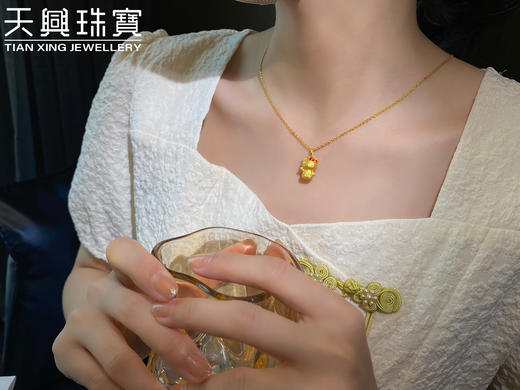黄金吊坠3D硬金足金kt凯蒂猫吊坠（不含项链） 商品图2
