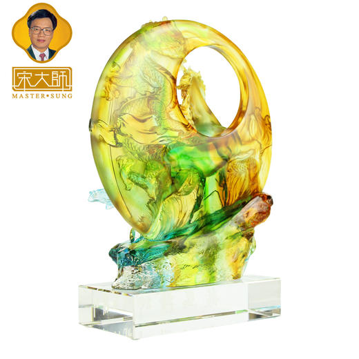 宋韶光大师龙马精神 古法琉璃摆件商务工艺礼品饰物 商品图5