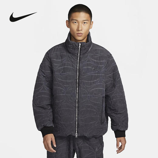 【库存有限 无货将做退款】Nike/耐克男子棉服冬新款梭织宽松保暖立领外套教练夹克FB7102-010 商品图0