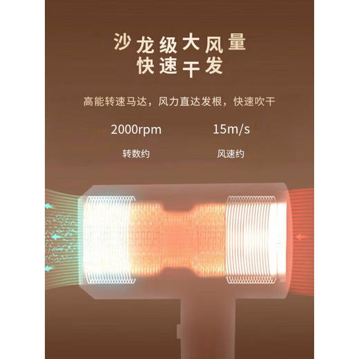 超人（SID）电吹风机家用大功率便携大风力负离子理发店吹风筒智能 RD7610红负离子1600W 商品图5